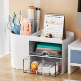 elvesmall Ins Cute Kawaii Pen Holder Organizer Kids Girl Student Office Desktop Fashion Large Capacity Stationery Storage Box Organizer