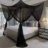 elvesmall Sexy Mosquito Net Palace Four Door King/Queen Double Size Home Single  Bed Prevent Insect Outdoor Square Grace White Canopy Net