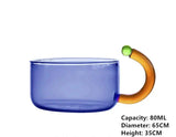elvesmall Colorful Glass Teapot Mug With Handle High Borosilicate Heat-resistant Boil Water Tea Sets  Kettle  Water Cup Bottle
