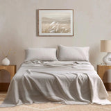elvesmall 100% French Natural Pure Linen Bedding Sheet Set Ultra Soft Durable Luxurious Stone Washed 3 Pieces Sheets Set Double Bed Sheets