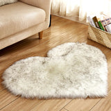 elvesmall Heart Shaped Faux Fur Rug Bedroom Fluffy Shaggy Area Rugs Sheepskin Fuzzy Rug Carpets Throw Shag Rug Sofa Decor Floor Mat Plush