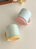 elvesmall  -  Korean Style Simple Ins Style Creative Mug Ceramic Frosted Matte Glaze Niche Couple Cup with Handle Household Milk Oatmeal Cup