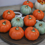 elvesmall Halloween Pumpkin Ornaments, Festive Atmosphere, Scene Decoration, Orange, Black, White, Green Pumpkin Ornaments