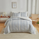 elvesmall New Furball Queen Duvet Cover Set High-end Striped Cut Flowers Bedding Set King Size with Tassels Quilt Cover and Pillowcases