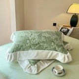 elvesmall  French style home Bed linen soft velvet winter Duvet cover double bed sheets set 5D carved pattern Bedding set Quilt cover set