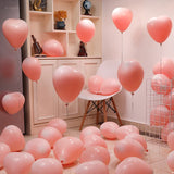 elvesmall  10/20pcs 12Inch Red Macarons Heart Shape Latex Balloon Birthday Party Decorations Wedding Decorations Kids Shower Globos