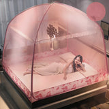 elvesmall  1 Piece Bi-parting Adult Mosquito Net Full-bottom Mosquito Curtain Foldable Bed Tent Canopy Modern Summer Bed Netting Mesh 2M