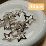 elvesmall 2/50Pcs Y2K Silver Star Hair Clips for Girls Filigree Star Metal Snap Clip Hairpins Barrettes Hair Jewelry Nickle Free Bobby Pin