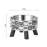 elvesmall  Pet Stainless Steel Bowl Puppy Snack Bowl Large Capacity Antislip Single Bowls Cat Dog Feeding Water Storage Bowl Pet Supplies