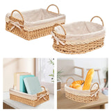 elvesmall Woven Storage Baskets Kitchen Organizer Handwoven with Handles Cosmetic Box for Breakfast Fruit Bedroom Bathroom Home Decorative