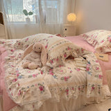 elvesmall Summer Quilt   2024 New  Cotton Korean Ins Lace Fragmented Series  Air Condition Quilt High Quality Summer Blanket set