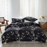 elvesmall Candy Colours Plum Blossom Double Duvet Cover Set 220x240 Soft Skin Friendly Quilt Cover and Pillowcase Queen Blanket Cover Set