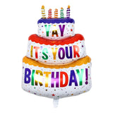 elvesmall  3D Birthday Cake Aluminum Film Balloon Three Layer Cake Standable Balloon Party Baby Shower Photo Props Scene Wedding Decoration