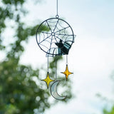 elvesmall Creative Wind Chimes Halloween Decorations Gothic Bat Moon Star Hanging Ornament Window Wall Pendants Holiday Party Home Decors