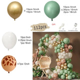elvesmall Jungle Safari Green Balloon Garland Arch Kit Kids Birthday Party Supplies Deer Pattern Gold Latex Ballons Baby Shower Decoration