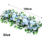 elvesmall 100cm DIY Wedding Flower Wall Decor Arrangement Supplies Silk Peony Rose Artificial Flower Row Decoration Wedding Arch Backdrop