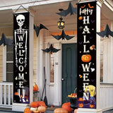 elvesmall Halloween Hanging Door Curtain Banner Pumpkin Ghost Happy Halloween Decorations For Home Trick Or Treat Horror Party Supplies