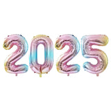 elvesmall 2025 Happy New Year Balloons Banner Rose Gold Number Letter Aluminum Foil Balloon Christmas New Year Eve Party Decor Balls Suppl