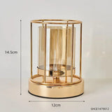 elvesmall European Golden Glass Vases Home Decoration Accessories Modern Advanced Metal Flower Vase Room Study Hallway Home Wedding Decor