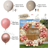 elvesmall Matte Sand White Apricot Balloon Garland Arch Kit Boho Wedding Birthday Party Champagne Gold Latex Baby Shower Decoration Ballon