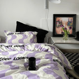 elvesmall Bed Linen Duvet Cover Stripe Boys Girls Twin Queen Size Duvet Cover Pillowcase Bedding Adult INS Style Home Textile Nordic Sling