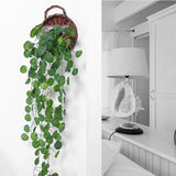 elvesmall 90CM Artificial Green Plant Hanging Ivy Leaf Seaweed Radish Artificial Flower Grapevine Home Garden Wall Fence Party Decoration