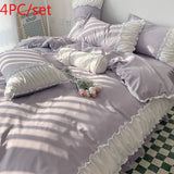elvesmall  Korean Princess Style Summer Bedding Set Simple Quilt Set