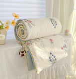elvesmall Washed Double Gauze Spring Summer Quilt Queen Grade A Lightweight Comforter Soya Fibre Filling Soft Breathable Summer Blanket