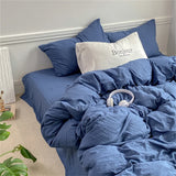 elvesmall INS Style Bedding Comforter Cover Set with Pillowcase bed sheet Single Full Bed Linen Orange Duvet Cover Queen/King Double Bed