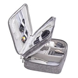 elvesmall 3 Tier Portable Wire USB Line Holder Bag Travel Power Bank Earphone Line Organizer Box Mouse Charging Line Storage Ziplock Bag