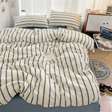 elvesmall  Pure Cotton Duvet Cover Bed Sheet Pillow Case 3/4pc Bedding Set High Quality Soft Comforter Quilt Cover Sleeping Naked Bed Linen