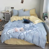 elvesmall 4pcs Duvet Cover Full King Forest Green Polyester Soft Quilt Cover Home Bedding Set Comforter Cover with Flat Sheet Pillowcase