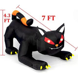 elvesmall Halloween Inflatable 1.8m Black Cat Toy Shakes Head Ghost LED Lights Indoor Outdoor Yard Airblown Decoration Fun Party Display