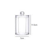 elvesmall Acrylic Makeup Organizer Cotton Swabs Containerwith Bamboo Lid Cosmetic Transparent Box Cotton Pad Organizer Jewelry Storage Box
