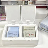 elvesmall Pop-up Small Card Storage Box Classification Drawer Desktop Organizer Box Ins Photocard Holder Dustproof Jewelry Container