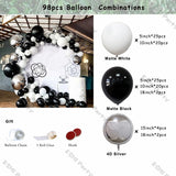 elvesmall Matte Black Pure White Balloons Garland Arch Kit Birthday Party Wedding Decoration Supplies Anniversary Background Wall Decor