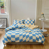 elvesmall -  Simple Flower 100% Slub Cotton Bedding Set King High-end Comfortable Air-Permeable Duvet Cover Set Cotton Comforter Bedding Sets