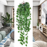 elvesmall 90CM Artificial Green Plant Hanging Ivy Leaf Seaweed Radish Artificial Flower Grapevine Home Garden Wall Fence Party Decoration