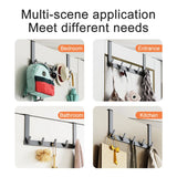 elvesmall  Hooks Over The Door Bathroom Organizer Rack Durable Hanging Row Hook Holder Clothes Coat Hat Towels Hanger Storage 5/6/7 Hooks