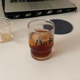 elvesmall  -  Korean Transparent Glass with Letter Retro Coffee Cup Couple Dessert Milk Tea Cup Water Glass Cute Coffee Mugs