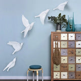 elvesmall 5pcs 3D Pigeon Wall Hanging Wall Paste Creative Porch Sofa Background Wall Living Room Home Crafts Decoration