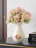 elvesmall Ceramic Vase 3D Stereoscopic Dried Flowers Arrangement Wobble Plate Living Room Entrance Ornaments Home Decorations
