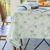 elvesmall  Cotton Blend Tablecloth Beige Floral Printed Washable Farmhouse Table Cover for Wedding Party Living Room Baby Shower Decoration