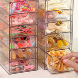 elvesmall  Drawer Type Desktop Organizer Multi-functional Sundries Storage Box Clear Container for Pen Jewelry Makeup Plastic