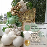 elvesmall  Beige Green Balloon Garland Arch Kit Baby Shower Decoration Wedding Engagement Ballons Birthday Baptism Christening