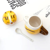 elvesmall  -  1pc Cute Cat Ceramics Coffee Mug with Spoon Novelty Gift Drinkware Milk Tea Couple Cup Kitchenware Birthday Gift Home Decoration