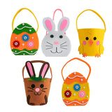 elvesmall  Easter Bunny Ear Gift Bag Felt Egg Carrot Chick Treat Basket Candy Cookie Bag for Kids Favors Easter Party Decoration Supplies