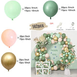 elvesmall Jungle Safari Green Balloon Garland Arch Kit Kids Birthday Party Supplies Deer Pattern Gold Latex Ballons Baby Shower Decoration