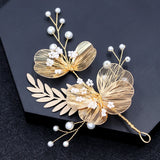 elvesmall Bridal Headwear Wedding Hair Accessories Flower Headband Wedding Hair Jewelry Prom Hair Vine Gold/Silver Color Flower Tiara