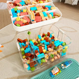 elvesmall  Lego Organizer Box Children's Toy Storage Box Lego Sorting Storage Box Building Block Classification Boxcase Kid Toy Organizer
